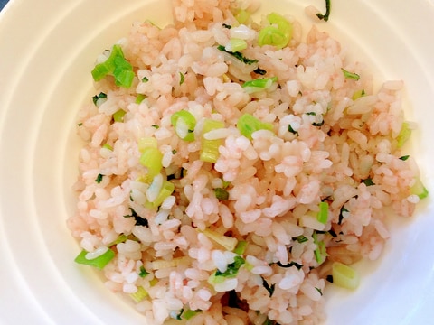 青紫蘇と青ネギ入りたらこチャーハン